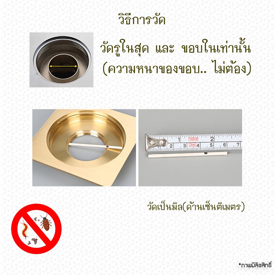 Saun Glin กันกลิ่นกันแมลงในท่อระบายน้ำ รุ่น พลาสติก ABS ใส่ได้ตั้งแต่ 27 -51มม. เลือกตามขนาด - รูปที่ 2