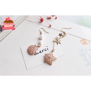 LIttle Sweet Shop พร้อมส่ง !!! Mermaid Earing ต่างหู/ตุ้มหูเกาหลีรูปเปลือกหอย และไข่มุก น่ารัก