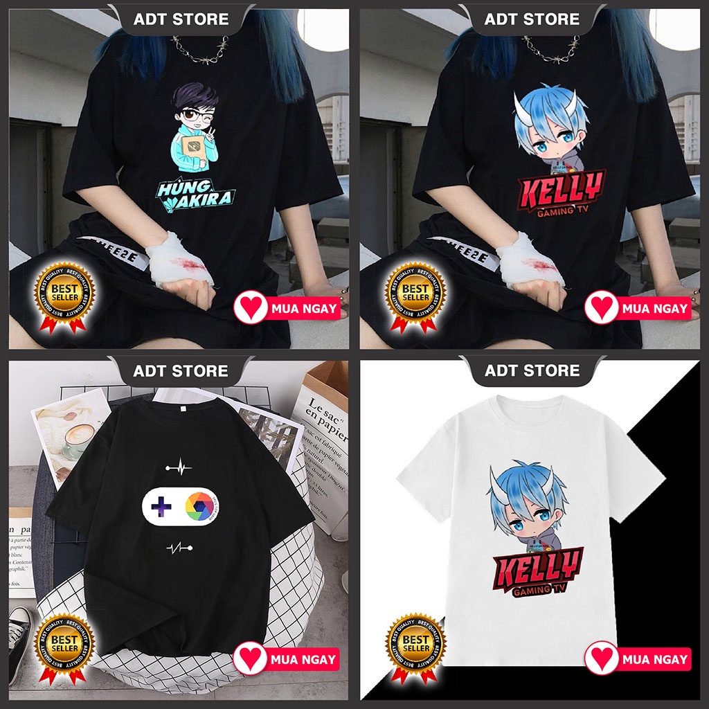 เสื้อยืดลายภาพ Kelly Gaming - Hung Akira 1 Million Subscriber - Dung Ct Direct เกมที่ไม่ซ้ําใครและสว