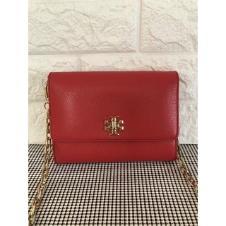 Used Like new ‼️ Tory Burch WOC  crossbody สายโซ่สีทอง หนังนิ่มสีแดง สภาพดีมากใช้น้อยค่ะ