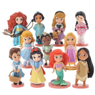 ของเล่นโมเดลหุ่น disney princess snow cinderella mulan jasmine สีขาว 11 ชิ้น/ชุด