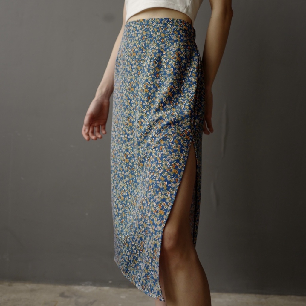 ThoseLazyDays Windy Skirt - Green กระโปรงใส่สบายลายดอกสีเขียว