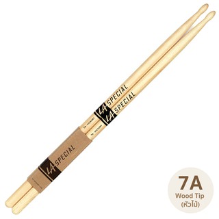 Promark© LA Special (LA7AW) ไม้กลอง 7A Hickory หัวไม้ (7A Wood Tip Drumstick) ** Made in USA **