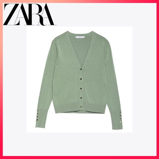 Zara ฤดูใบไม้ผลิ ใหม่ ผู้หญิง สลิมฟิต แขนยาว บาง ถัก เสื้อกันหนาว