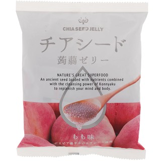 เจียซีดเยลลี่เยลลี่บุกผสมเมล็ดเจียสีขาวรสพีช 205กรัม Chia Seed Jelly Konjac jelly mixed with chia seeds, white, peach fl