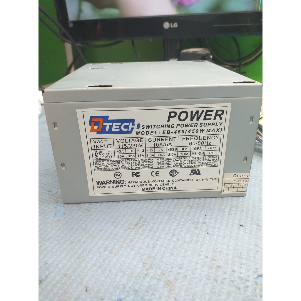 D-TECH EB-450 อุปกรณ์จ่ายไฟ ATX Power Supply PC ขนาด 450 Watt วัตต์  มือ 2
