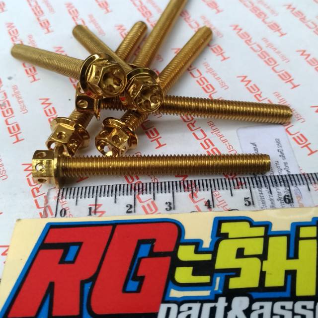Probolt gold flower bolt M6x55 6x55 เกลียว 10 ยาว 55mm/5.5m heng thailand unit ราคา