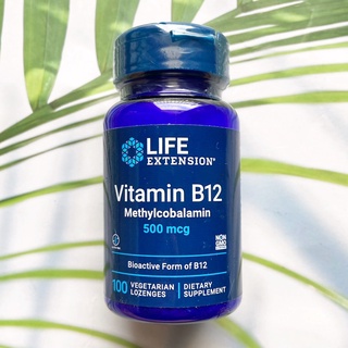 เมทธิลโคบาลามิน วิตามินบี 12 Vitamin B12 Methylcobalamin 500 mcg 100 Vegetarian Lozenges (Life Extension®) B 12 บำรุงระบบประสาท บี12