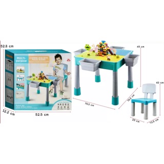 โต๊ะเลโก้ โต๊ะต่อบล็อค ตัวต่อ เลโก้ Lego 2in1 Construction Table Set พร้อมตัวต่อ 360 ชิ้น