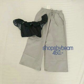 เซทเสื้อแขนระบาย+กางเกง