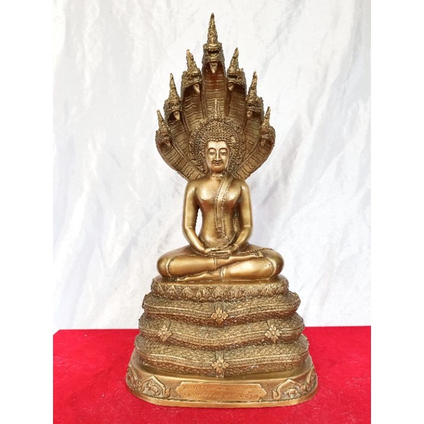 พระนาคปรก ฐาน12นั​กษัตร พิธีกฐินยะลา ท่านเจ้าคุณนรฯ วัดเทพศิรินทร์ เนื้อทองเหลือง ปี2513 หน้าตัก5นิ้ว สูง15นิ้ว – โปรปัง
