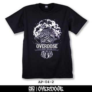 Overdose T-shirt เสื้อยืดคอกลม สีดำ รหัส AP-04-2(โอเวอโดส)