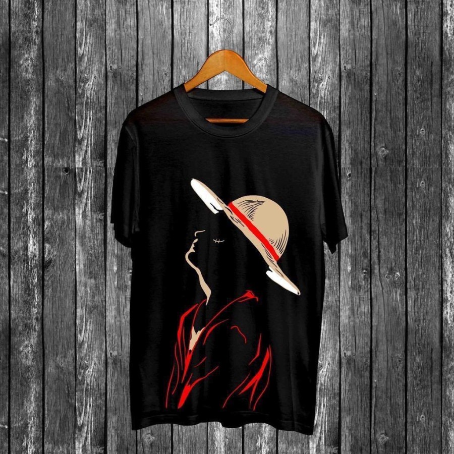 เสื้อยืด พิมพ์ลาย Distro LUFFY Hat HS-BF266 สําหรับผู้ชาย