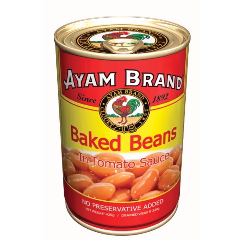 อะยัม ถั่วขาวในซอสมะเขือเทศ 425 กรัม - Ayam Baked Beans in Tomato Sauce 425g