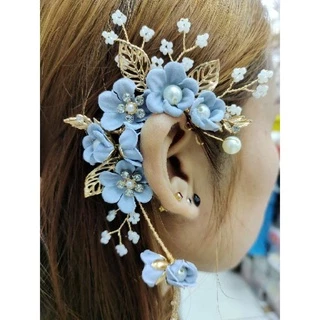 จรหู ที่คล้องหู(เครื่องประดับหู)ต่างหู องประดับตุ้มหูตะขอห้อยดอกไม้สําหรับผู้หญิง