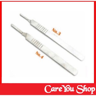 ด้ามมีดผ่าตัด Scalpel Handle ทางการแพทย์ ทำจากสแตนเลสอย่างดี 2 ขนาด เบอร์ 3 และเบอร์ 4