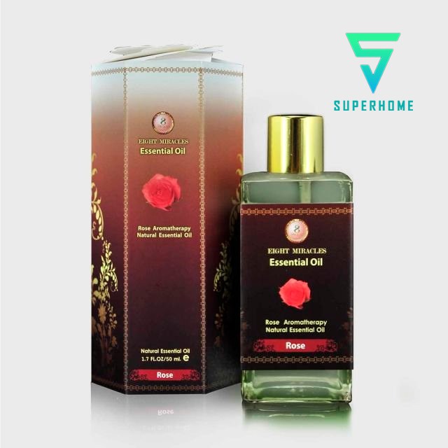 Superhome 8 Miracles Rose Essential Oil ขนาด 50 มล.อโรม่า ถุงเครื่องหอม น้ำมันหอมระเหย น้ำมันกลิ่นหอ