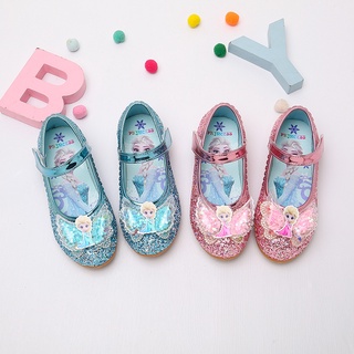 【พร้อมส่ง】เจ้าหญิง Aisha รองเท้าหนัง คริสตัล / รองเท้าส้นเตี้ย สําหรับเด็กผู้หญิง XFC3