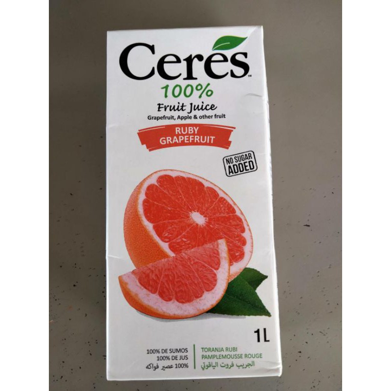 Ceres 100% Grapefruit Juice& Grape Juice With Grapefruit Pulps น้ำเกรฟฟรุตผสน้ำองุ่นและเนื้อเกรฟฟรุต