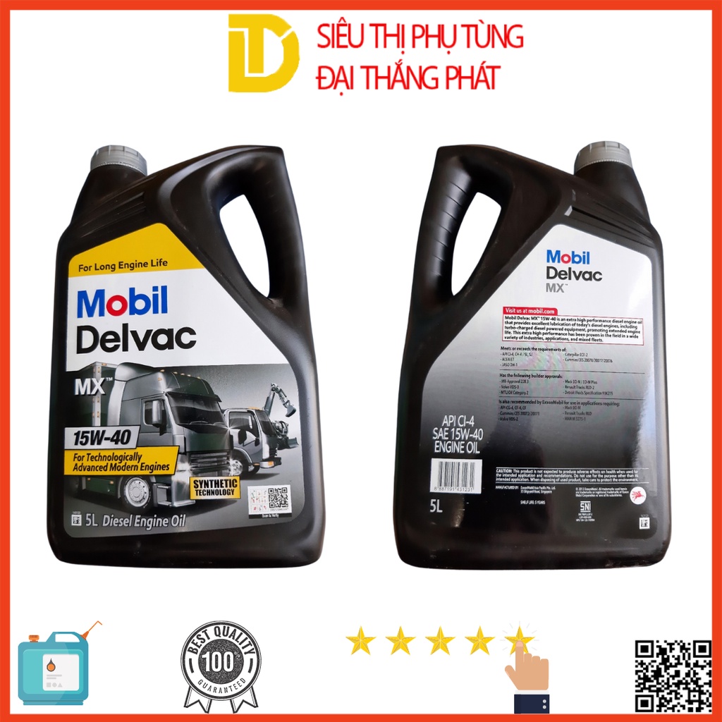 MOBIL DELVAC MX 15W40 น้ํามันหล่อลื่น 5L น้ํามันหล่อลื่นแท้สําหรับรถยนต์