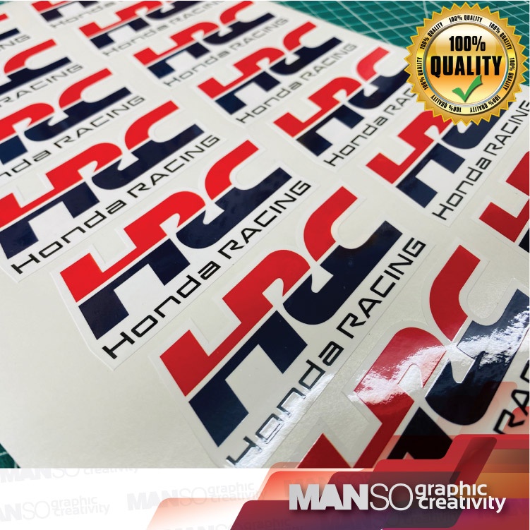[x2 ชิ้น] HRC Honda Racing DECAL HRC HONDA (ดีไซน์ใหม่) J076