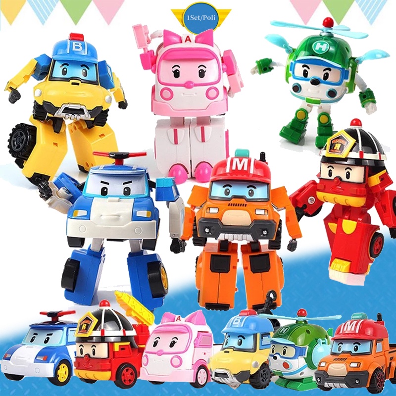 ซื้อ ⚡พร้อมส่ง⚡ของเล่นเด็ก “Robocar Poli” หุ่นยนต์ของเล่น ของเล่นเปลี่ยนรูป หม้อแปลงไฟฟ้าหุ่นยนต์ดึงกลับ