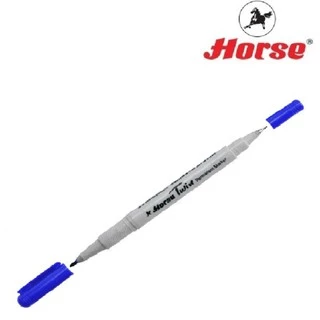 HORSEตราม้า ปากกาเคมี 2หัว หัวกลม 2มม./4มม. H-41 - หลากสี จำนวน 1ด้าม