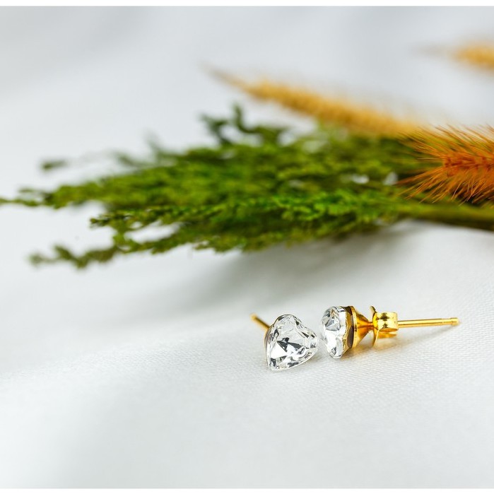 ต่างหูสำหรับผิวแพ้ง่าย รูปหัวใจ นำเข้าจาก U.S.A เครื่องประดับ ต่างหู ตุ้มหู ต่างหูติดหู หัวใจ nooyoo