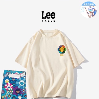 เสื้อยืดคอกลม ผ้าฝ้าย พิมพ์ลาย LEEfalle แฟชั่นฤดูร้อน สําหรับคู่รัก