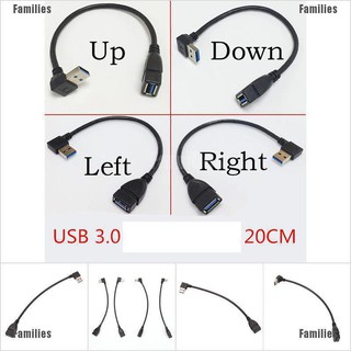 สายเคเบิลต่อขยาย Usb 3.0 องศา 90 องศา ตัวผู้