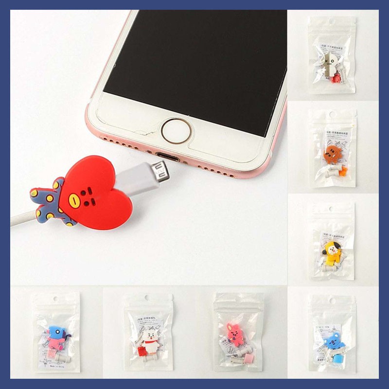 Cable Protector อุปกรณ์ถนอมสายชาร์จ ที่รัดสายชาร์จ สำหรับสายชาร์จ iphone ipad ลาย BT21