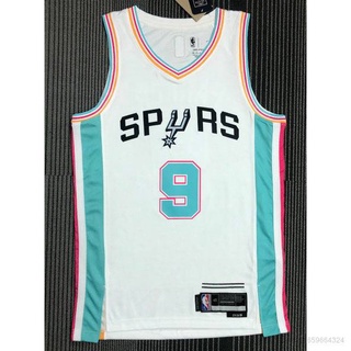 Bkb เสื้อกีฬาแขนกุด ลายทีม NBA Jersey San Antonio Spurs No.9 PARKER 75th City Edition สีขาว สไตล์คลาสสิก