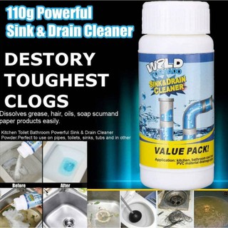 ผงละลายไขมันผมน้ำมันสบู่ wild tornado sink &amp; drain cleaner