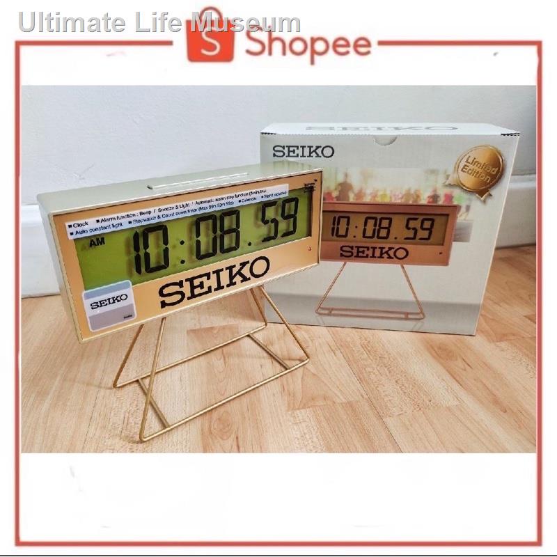 อุปกรณ₪❍✠Seiko Limited Edition Digital Clock นาฬิกาปลุก สีทอง รุ่น QHL084G,QHL084