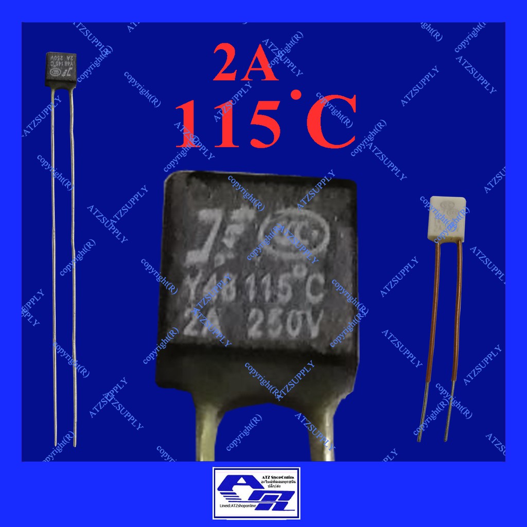 ATZshoponline ⛑️🛠️ DIY ฟิวส์พัดลม 2A ใส่ได้ทุกยี่ห้อ ฮาตาริ ชาร์ป hatari sharp Thermal fuse สี่เหลี่ยม เทอร์โมฟิวส์ พัดล - รูปที่ 2