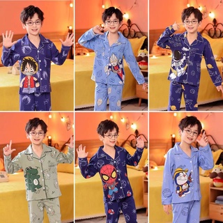ชุดนอนเด็กผู้ชาย  เสื้อผ้าการ์ตูนเด็กผู้ชาย  อุลตร้าแมน  ไดโนเสาร์  มนุษย์แมงมุม  ผ้าฝ้ายคุณภาพสูง