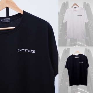 เสื้อยืดคอกลมสกรีน  Baystore (เล็ก) ผ้า cotton 100% เนื้อนิ่มใส่สบาย