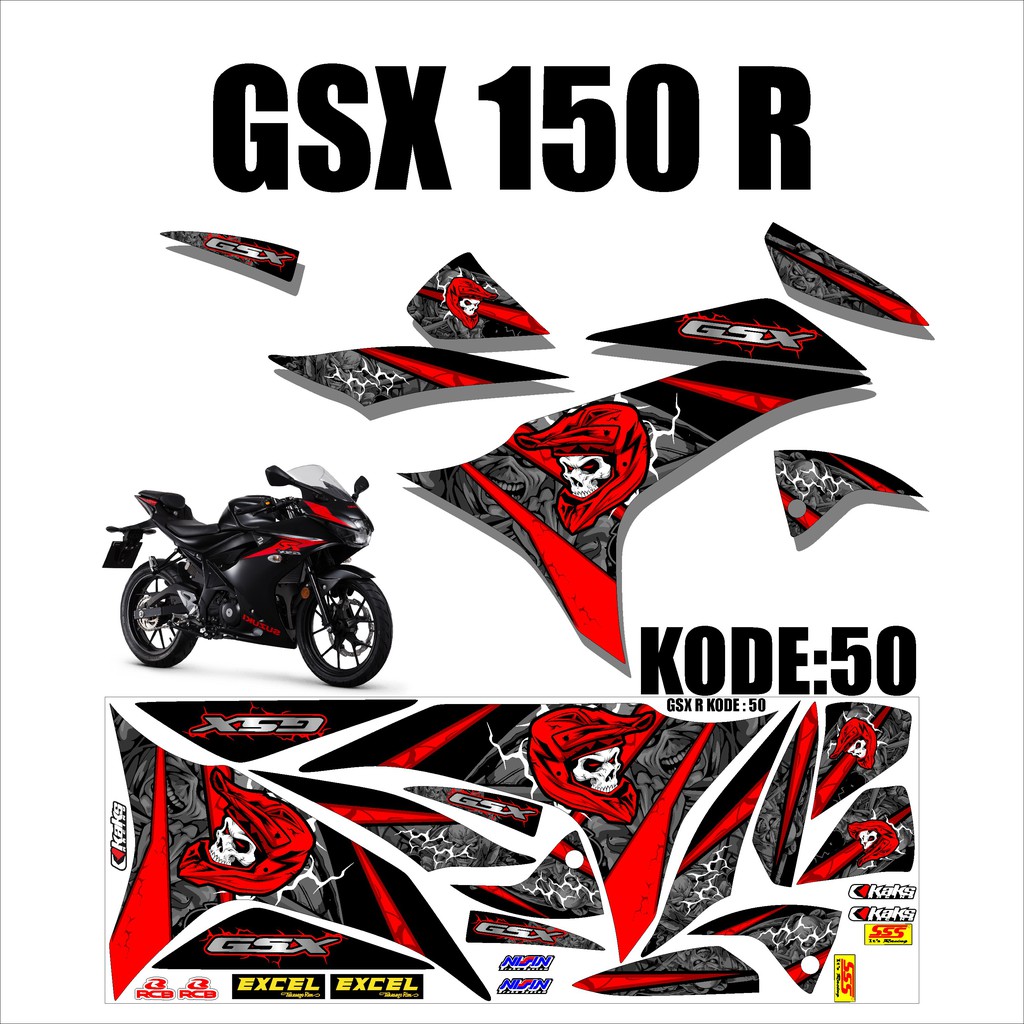 Gsx 150 R Gsx R สติ๊กเกอร์ Ch-50 สําหรับติดตกแต่ง - Chemplonstripingut 