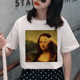 Monalisa ตลก | เสื้อผ้า Abamclothes | เสื้อยืดลําลอง แขนสั้น โอเวอร์ไซซ์ ลายสุนทรียภาพ 90s สไตล์เกาหลี วินเทจ สําหรับทุก