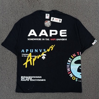 A BATHING APE Kaos เสื้อยืด พิมพ์ลาย APE BY AAPE APUNVS สีดํา