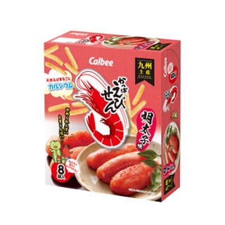 [พร้อมส่ง] Calbee Kyushu Ebisen Shrimp Mentaiko 8P  ข้าวเกียบกุ้งเคลือบเมนไทโกะแท้จากคิวชู