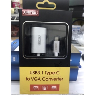 Converter USB Type-C to VGA ยี่ห้อUNITEK รุ่นY-6315 สำหรับต่อภาพจากพอร์ต USB 3.1