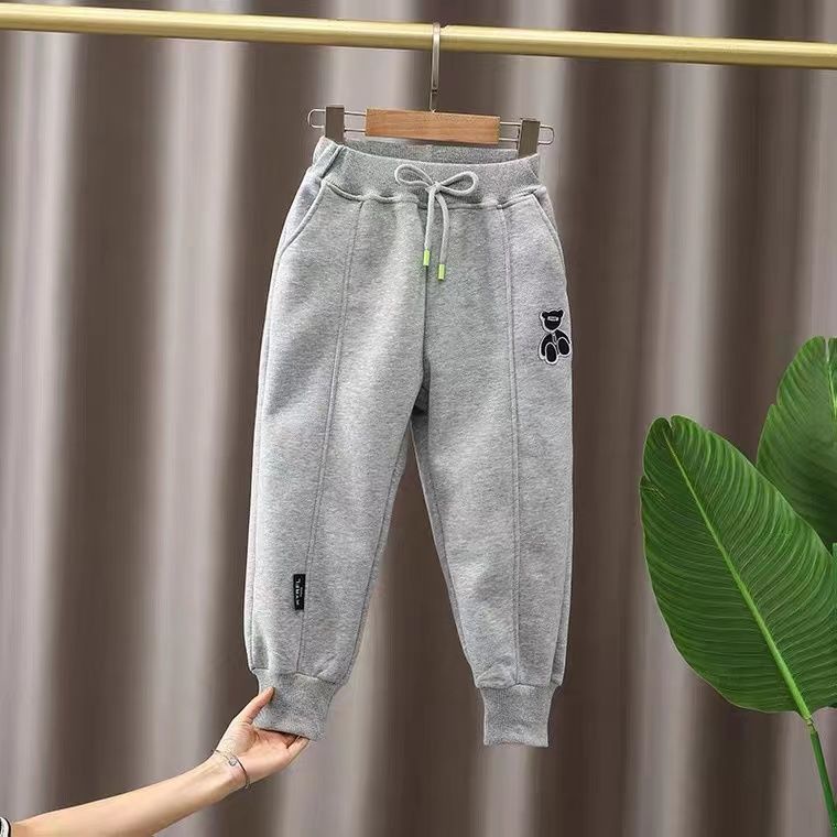 กางเกงกีฬาลําลอง ผ้าฝ้ายแท้ แฟชั่นฤดูใบไม้ผลิ และฤดูใบไม้ร่วง สําหรับเด็กผู้ชาย - รูปที่ 3