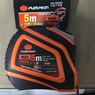 ตลับเมตรหัวแม่เหล็ก 5mx25mm MH-5025 Pumpkin 10172