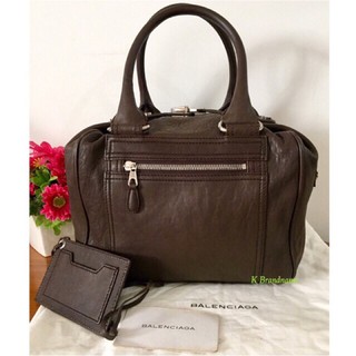 Balenciaga Whistle Bacon Ostrich Lag Leather Handbag