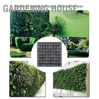 Gardening House กระเป๋าแขวนผนังแนวตั้งสีเทา 72 ช่องสําหรับปลูกพืชในร่มกลางแจ้ง