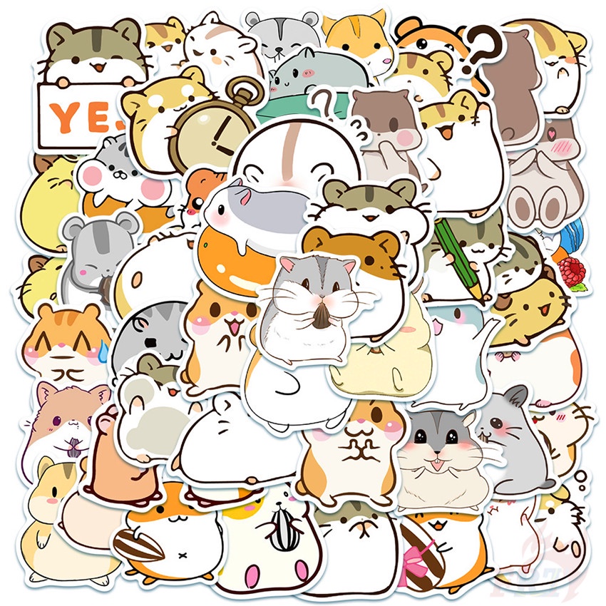50ชิ้น/เซ็ต ❉ Kawaii Hamster Cricetinae Emoji Series 02 สติ๊กเกอร์ ❉ DIY แฟชั่นสติ๊กเกอร์ Doodle กัน