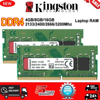 ใหม่ Kingston หน่วยความจําแล็ปท็อป RAM DDR4 4GB 8GB 16GB 2400 2133 2666 3200Mhz PC4-2400T SODIMM