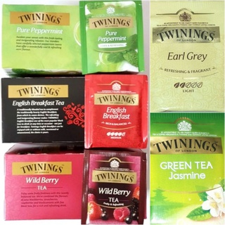 TWININGS TEA 🎉 แถม น้ำตาล🎉 ชาทไวนิงส์ ชาอังกฤษ Camomile English Breakfast Earl grey Peppermint