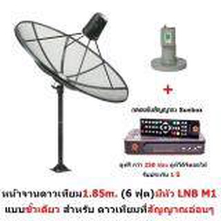 Hisattel หน้า จานดาวเทียม จาน C-BAND 1.85 m (4 ชิ้น) + หัว LNB Mastersat M1  พร้อมกล่อง GMM Smile HD 1 ตัว  ปรัปดูช่อง จ